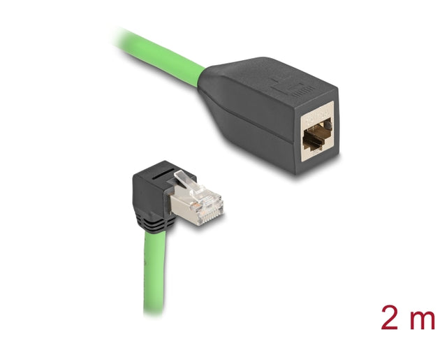 Delock 80887 Rj45 Network Extension Cable Cat.6A Plug Angled To Jack Sf/Utp