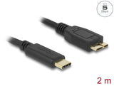 Delock 81160 Usb 5 Gbps Cable Usb Type-C™ Male To Usb Type Micro-B Male 2 M