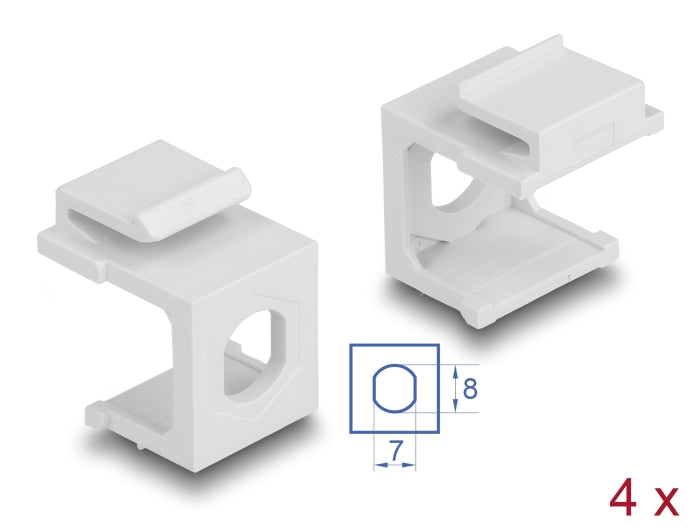 Delock 86819 Keystone Cover White With 8.0 Mm Hole 4 Pieces