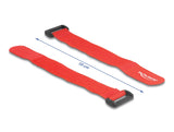 Delock 19532 Hook-And-Loop Cable Tie With Loop L 190 X W 25 Mm Red 5 Pieces