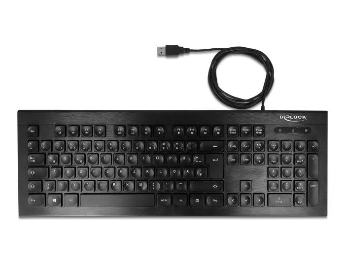 Delock 12672 Usb Keyboard Wired 1.5 M Black (Water-Drop)