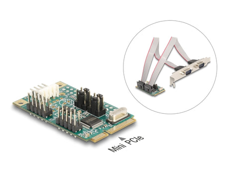 Delock 95276 Mini Pcie I/O Pcie Full Size 2 X Serial Rs-232