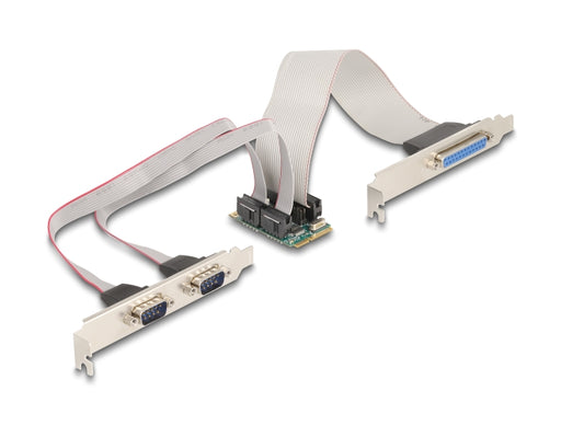 Delock 95277 Mini Pcie I/O Pcie Full Size 1 X Parallel, 2 X Serial Rs-232