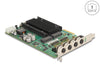 Delock 86054 Pci Express X4 Card To 4 X M12 Gigabit Lan Poe+