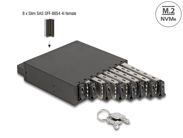 Delock 47129 5.25″ Mobile Rack For 8 X M.2 Nvme Ssd With Slim Sas Connector