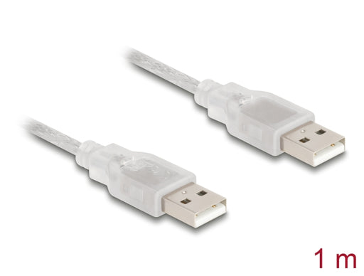 Delock 83887 Cable Usb 2.0 Type-A Male > Usb 2.0 Type-A Male 1 M Transparent