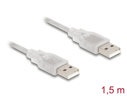 Delock 83888 Cable Usb 2.0 Type-A Male > Usb 2.0 Type-A Male 1.5 M Transparent