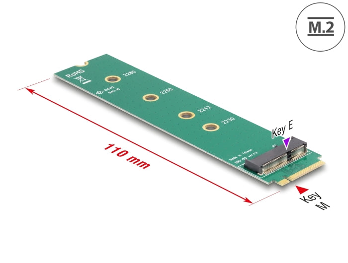 Delock 65831 Adapter M.2 Key M Male > M.2 Key E Slot