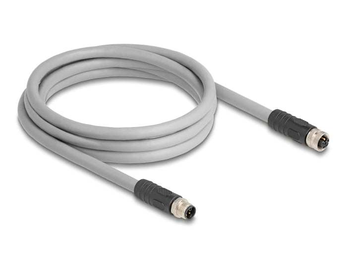 Delock 80539 M12 Cable L-Coded 5 Pin Male To Female Pur