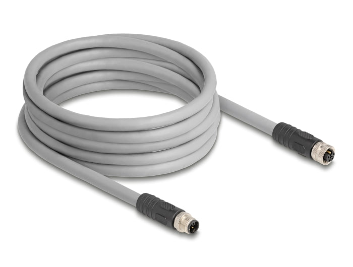 Delock 80541 M12 Cable L-Coded 5 Pin Male To Female Pur