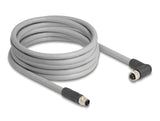 Delock 80545 M12 Cable L-Coded 5 Pin Male Straight To Female Right Angled Pur