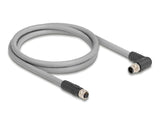 Delock 80546 M12 Cable L-Coded 5 Pin Male Right Angled To Female Straight Pur