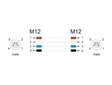 Delock 80516 M12 Cable L-Coded 4 Pin Male To Male Pur