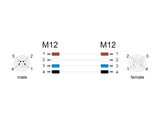 Delock 80519 M12 Cable L-Coded 4 Pin Male To Female Pur