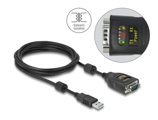 Delock 64154 Adapter Usb 2.0 To Serial Rs-232 D-Sub 9 Pin Galvanic Isolation