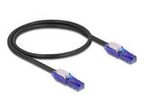 Delock 80925 Rj45 Network Cable Cat.6 Utp With 180° Angled Plugs Black 0.5 M