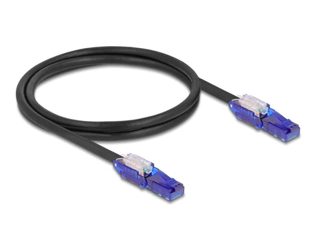 Delock 80926 Rj45 Network Cable Cat.6 Utp With 180° Angled Plugs Black 1 M