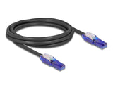 Delock 80927 Rj45 Network Cable Cat.6 Utp With 180° Angled Plugs Black 2 M