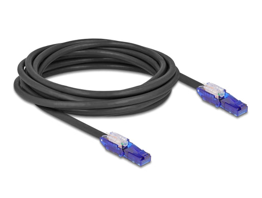 Delock 80929 Rj45 Network Cable Cat.6 Utp With 180° Angled Plugs Black 5 M