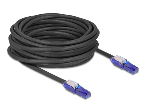 Delock 80931 Rj45 Network Cable Cat.6 Utp With 180° Angled Plugs Black 10 M