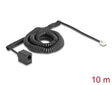 Delock 90347 Telephone Cable / Coiled Cable Rj11 Plug To Rj11 Jack Black 10 M