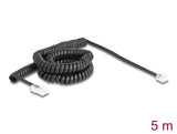 Delock 88481 Telephone Cable / Coiled Cable Rj11 Plug To Rj45 Plug Black 5 M