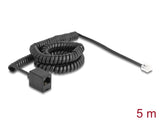 Delock 90114 Telephone Cable / Coiled Cable Rj11 Plug To Rj45 Jack Black 5 M