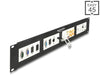 Delock 81378 Easy 45 19″ Patch Panel Cut-Out 4 X 90.5 X 45.2 Mm, 2U, Black