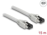 Delock 80565 Rj45 Network Cable Cat.8.1 S/Ftp 15 M Up To 40 Gbps Grey