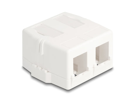 Delock 85843 Keystone Surface Mounted Box 2 Port With Magnetic Bottom, White