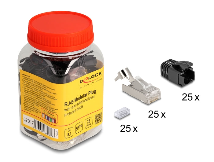 Delock 67017 Rj45 Modular Plug With Strain Relief Cat.8.1