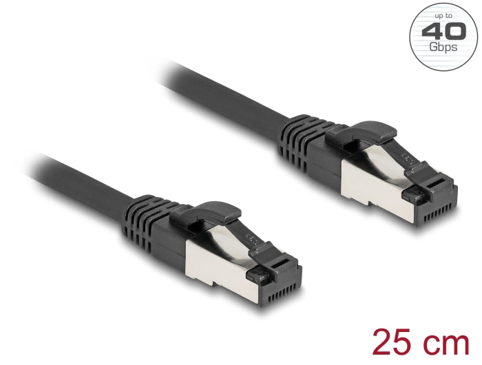 Delock 80566 Rj45 Network Cable Cat.8.1 S/Ftp 0.25 M Up To 40 Gbps Black