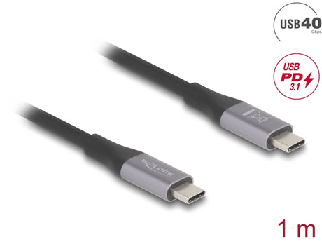 Delock 81191 Usb 40 Gbps Cable Usb Type-C™ Male To Male Pd 3.1 240 W E-Marker