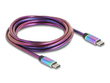 Delock 81116 Usb 2.0 Cable Usb Type-C™ Male To Male W/ Metal Jacket Iridescent