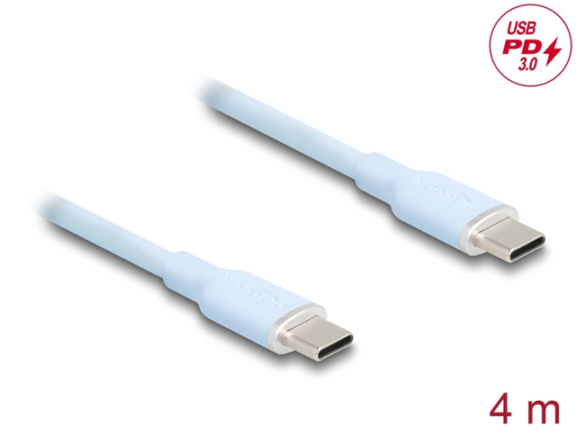 Delock 81236 Usb 2.0 Cable Usb Type-C™ Male To Male Pd 3.0 60 W 4 M Blue