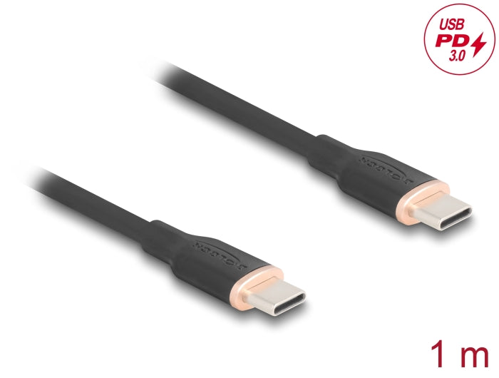 Delock 81238 Usb 2.0 Cable Usb Type-C™ Male To Male Pd 3.0 60 W 1 M Black