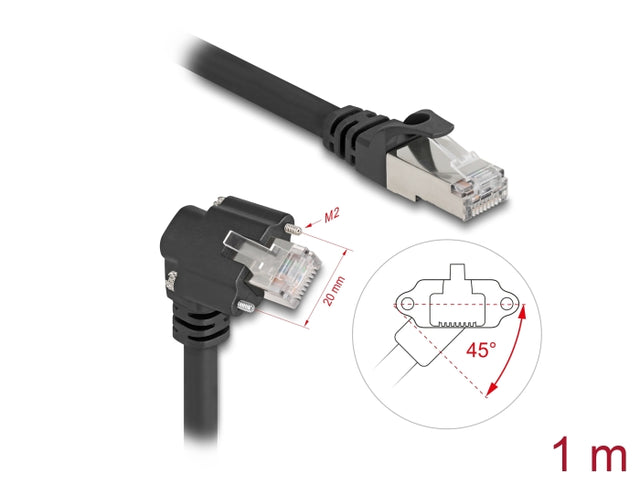 Delock 80917 Gige Camera Cable Rj45 Plug 45° Rotated And 90° Angled