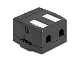 Delock 85842 Keystone Surface Mounted Box 2 Port With Magnetic Bottom, Black