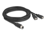 Delock 60651 M12 Cable A-Coded 8 Pin Female To 2 X Usb 2.0 Type-A Female 3 M