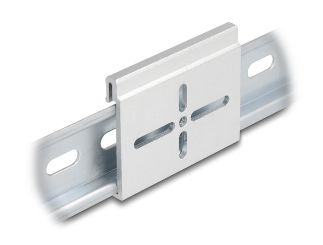 Delock 67142 Aluminium Mounting Clip For Din Rail 60.0 X 47.8 Mm Silver