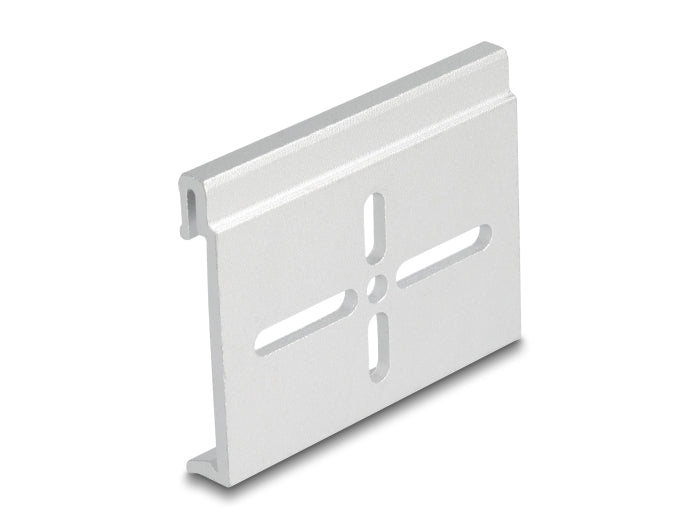 Delock 67142 Aluminium Mounting Clip For Din Rail 60.0 X 47.8 Mm Silver