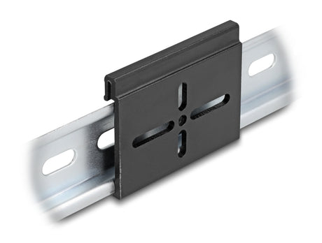 Delock 67143 Aluminium Mounting Clip For Din Rail 60.0 X 47.8 Mm Black