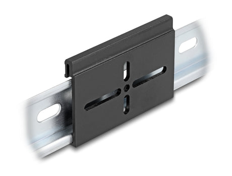 Delock 67145 Aluminium Mounting Clip For Din Rail 70.0 X 47.8 Mm Black