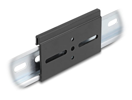 Delock 67147 Aluminium Mounting Clip For Din Rail 80.0 X 47.8 Mm Black