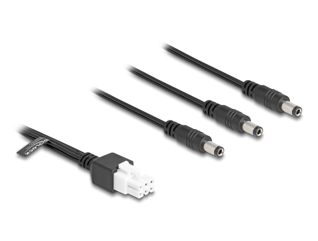 Delock 90168 Cable Mini-Fit 4.2 Mm 6 Pin Male To 3 X Dc 5.5 X 2.5 Mm Male 1 M