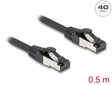 Delock 80570 Rj45 Network Cable Cat.8.1 S/Ftp 0.5 M Up To 40 Gbps Black