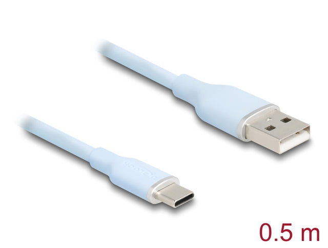 Delock 81221 Usb 2.0 Cable Usb Type-A Male To Usb Type-C™ Male 0.5 M Blue