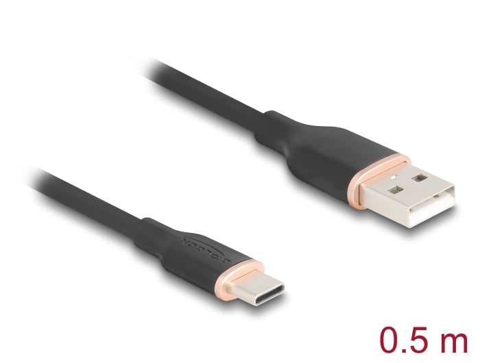 Delock 81225 Usb 2.0 Cable Usb Type-A Male To Usb Type-C™ Male 0.5 M Black