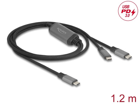 Delock 81271 Usb-C™ Y-Cable 1 X Male To 2 X Male Pd 3.0 100 W