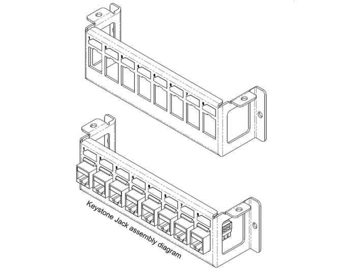 Delock 86516 Keystone Mounting Panel 8 Port Surface Mount Horizontal